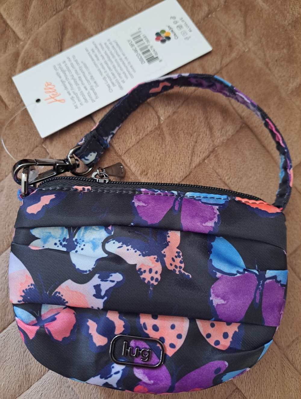 Lug Disco Pouch In Watercolor Butterflies